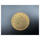 1900 Gold Liberty Head $5.00 Coin (0.2419 Oz. of Gold)