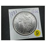 1881 Morgan Silver Dollar Marked BU When Purchased