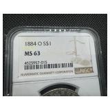 1884-O Morgan Silver Dollar NGC MS63