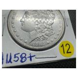 Key Date 1884-S Morgan Silver Dollar Marked AU58+ When Purchased - Greysheet Wholesale Price Guide for an AU58 is $1800!!