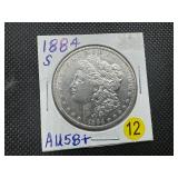 Key Date 1884-S Morgan Silver Dollar Marked AU58+ When Purchased - Greysheet Wholesale Price Guide for an AU58 is $1800!!