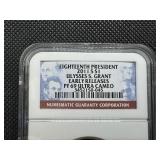 18th President Ulysses Grant Early Releases NGC PF69 Ultra Cameo