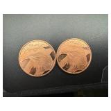 Two 1 oz Copper Rounds