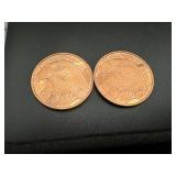 Two 1 oz Copper Rounds