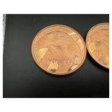 Two 1 oz Copper Rounds