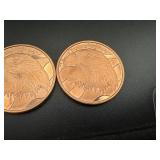 Two 1 oz Copper Rounds