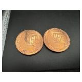 Two 1 oz Copper Rounds