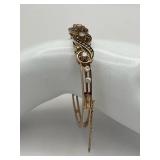 Vintage 14K Yellow Gold & Diamond Bangle Bracelet (19 grams total weight)