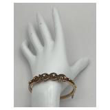 Vintage 14K Yellow Gold & Diamond Bangle Bracelet (19 grams total weight)