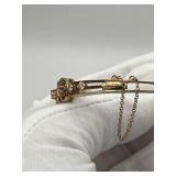 Vintage 14K Yellow Gold & Diamond Bangle Bracelet (19 grams total weight)