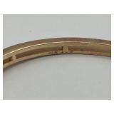 Vintage 14K Yellow Gold & Diamond Bangle Bracelet (19 grams total weight)