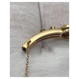 Vintage 14K Yellow Gold & Diamond Bangle Bracelet (19 grams total weight)