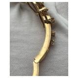 Vintage 14K Yellow Gold & Diamond Bangle Bracelet (19 grams total weight)