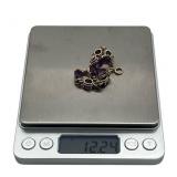 Vintage 14K Yellow Gold & Oval Amethyst Tennis Link Bracelet, 7 1/4" Long (12 grams total weight)