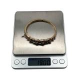 Vintage 14K Yellow Gold & Diamond Bangle Bracelet (19 grams total weight)