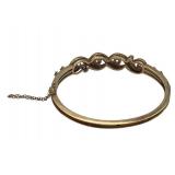 Vintage 14K Yellow Gold & Diamond Bangle Bracelet (19 grams total weight)