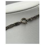 Vintage Sterling Silver & Amethyst Jerusalem Cross Pendant Necklace (45 grams total weight)