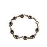 Vintage 14K Yellow Gold & Oval Amethyst Tennis Link Bracelet, 7 1/4" Long (12 grams total weight)