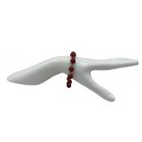 14K Gold 7.5" Carnelian Beaded Bracelet (Clasp is Stamped 14K)