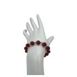 14K Gold 7.5" Carnelian Beaded Bracelet (Clasp is Stamped 14K)