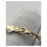 7-inch 14K Gold Heart Shapes Tennis Bracelet (Stamped AU 14K) (3.7 grams)