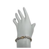 7-inch 14K Gold Heart Shapes Tennis Bracelet (Stamped AU 14K) (3.7 grams)