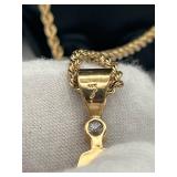 Spectacular 18" Oroamerica 14K Diamond Necklace and Matching Earrings (18.5 grams total weight)