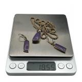 Spectacular 18" Oroamerica 14K Diamond Necklace and Matching Earrings (18.5 grams total weight)