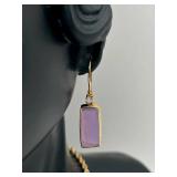 Spectacular 18" Oroamerica 14K Diamond Necklace and Matching Earrings (18.5 grams total weight)