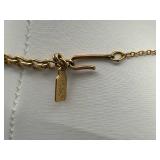 1928 Branded 16" Pearly Eden Pink Rose Enamel Faux Pearl Pendant Necklace & 1.75" Brooch