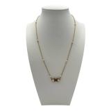 1928 Branded 16" Pearly Eden Pink Rose Enamel Faux Pearl Pendant Necklace & 1.75" Brooch