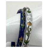 Pair of Vintage Cloisonne Bangle Bracelets (Inside width approximately 2.5")