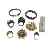 Wonderful Vintage Costume Jewelry Lot including 1987 Avon Princess Diana Sapphire Ring
