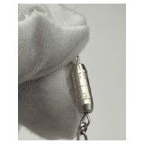 Art Deco 19" Sterling Silver and Red Glass Beaded Necklace, 8" Bracelet, and Earrings