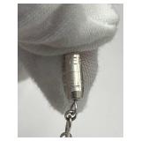 Art Deco 19" Sterling Silver and Red Glass Beaded Necklace, 8" Bracelet, and Earrings