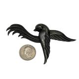 Amazing Sterling Silver Mexican Taxco Flying Sparrow Brooch Pin (26 grams)