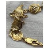 Exquisite 7" 14K (585) Gold Ocean Themed Tennis Bracelet (9 grams)