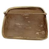 Vintage 14K Carved Shell Cameo Woman Playing Harp Brooch/Pin (10 grams total weight)