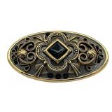 Vintage Michael Golan Victorian Style Gold Tone and Black Stone Pin Brooch