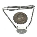 Vintage Sterling Silver Tie Clip in Excellent Condition