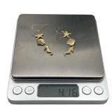 14K Yellow Gold Sea Themed Dangle Earrings (4.1 grams)