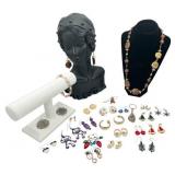 Fun Vintage and Modern Jewelry Lot with Necklace, Earrings, and More!