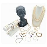 Huge lot of Vintage Faux Pearls, Avon Bracelets, and More!