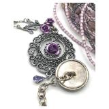 Wonderful Vintage Jewelry Lot including 18" Sterling Silver Plumeria Flower Pendant Necklace, VW Ges Gesch, and More!