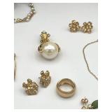 Vintage Faux Gold Jewelry Lot including Monet