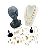 Vintage Faux Gold Jewelry Lot including Monet