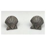 Vintage Kabana Sterling Silver Seashell Choker and 925 Sterling Earrings (43 grams total weight)