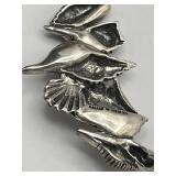 Vintage Kabana Sterling Silver Seashell Choker and 925 Sterling Earrings (43 grams total weight)