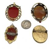 Delightful Vintage Cameo Brooch Lot