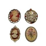 Delightful Vintage Cameo Brooch Lot